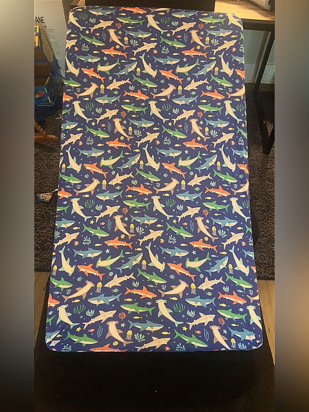 Little Sleepies Sharks Lunaluxe Bamboo Fitted Crib Sheet Ocean Print + Bag
